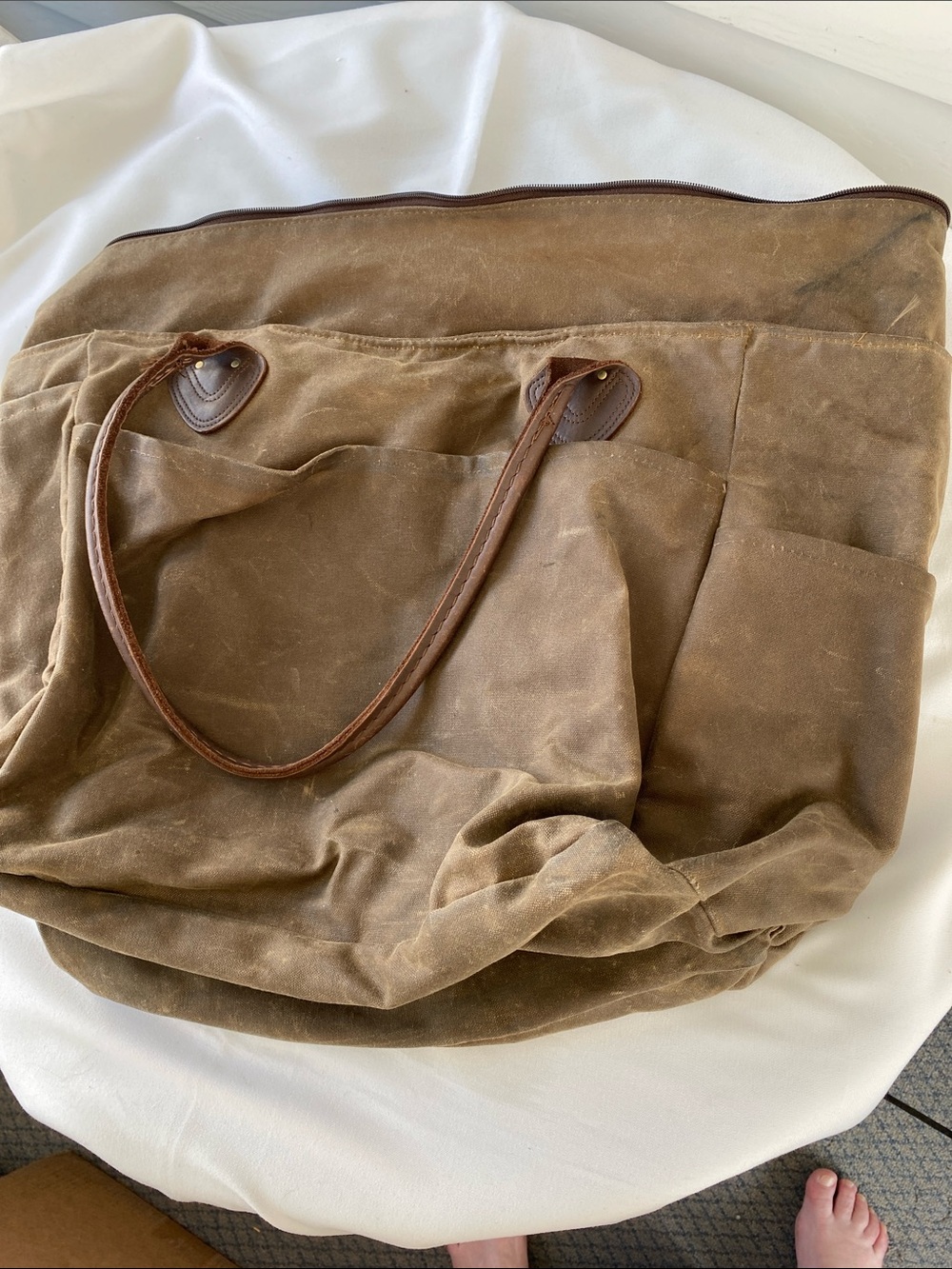 L.L. Bean Waxed Canvas Bag- Large Vintage 90's.